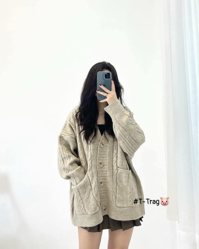 Áo khoác len vặn thừng