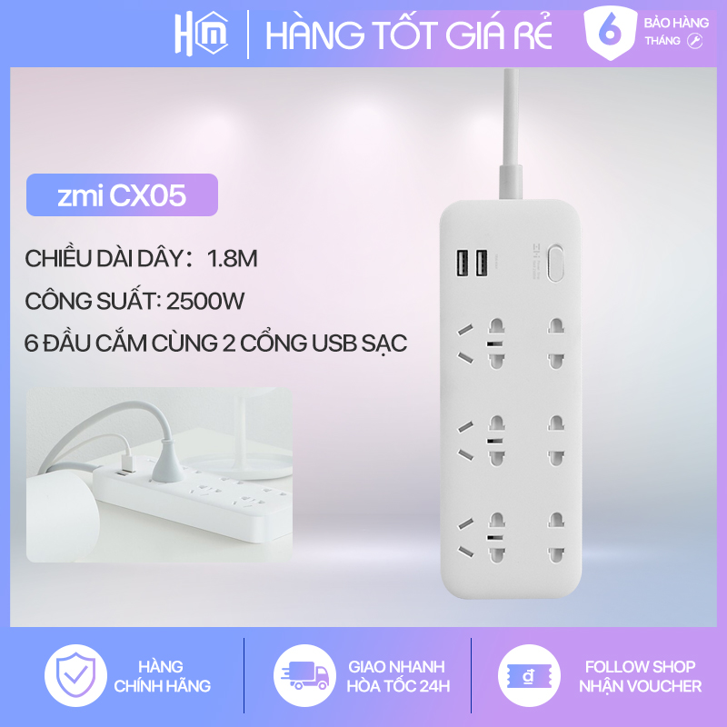 Ổ Điện ZMI CX05 6 Cổng 2 USB