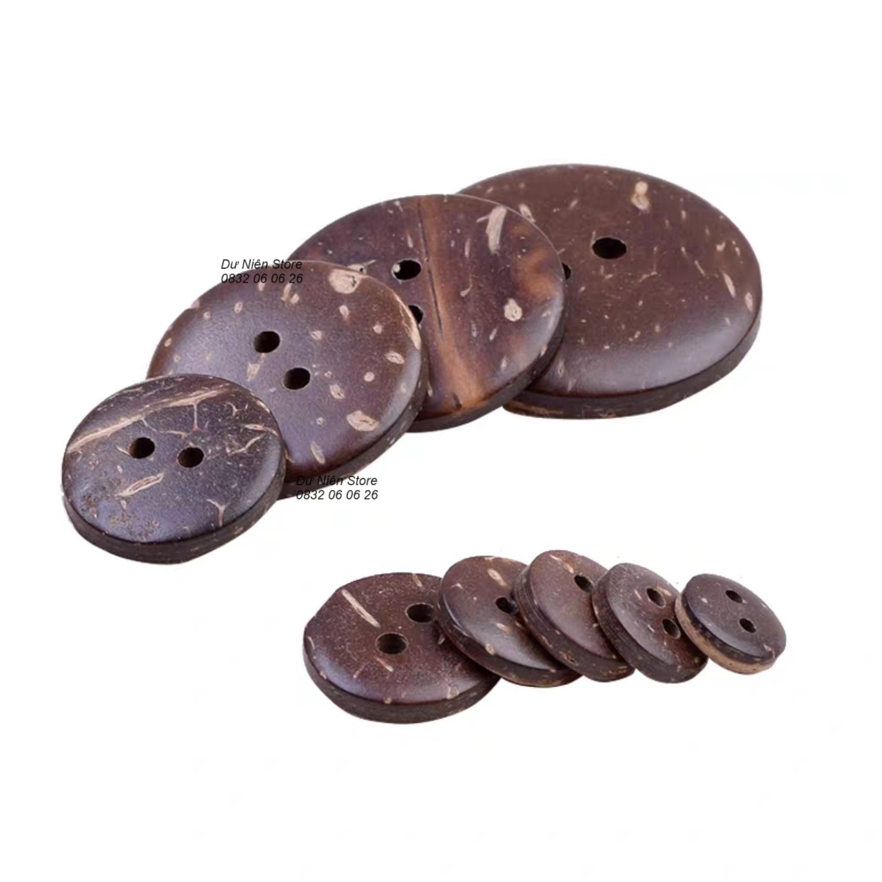 Coconut Buttons of All Sizes Used for Making Handmade Items, Pack of 50