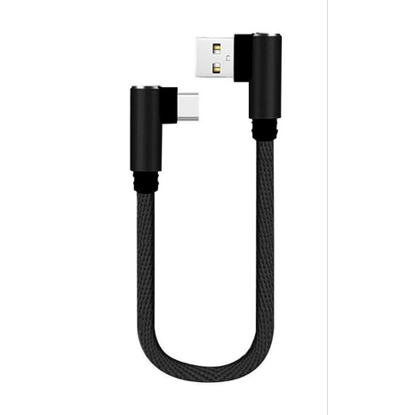 Dây cáp sạc pin ngắn 25cm góc 90 độ đầu USB C Type-C Micro
