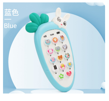 Điện thoại đồ chơi cho bé, có nhạc và đèn( kèm vỏ silicon + dây đeo + 3 pin AAA)