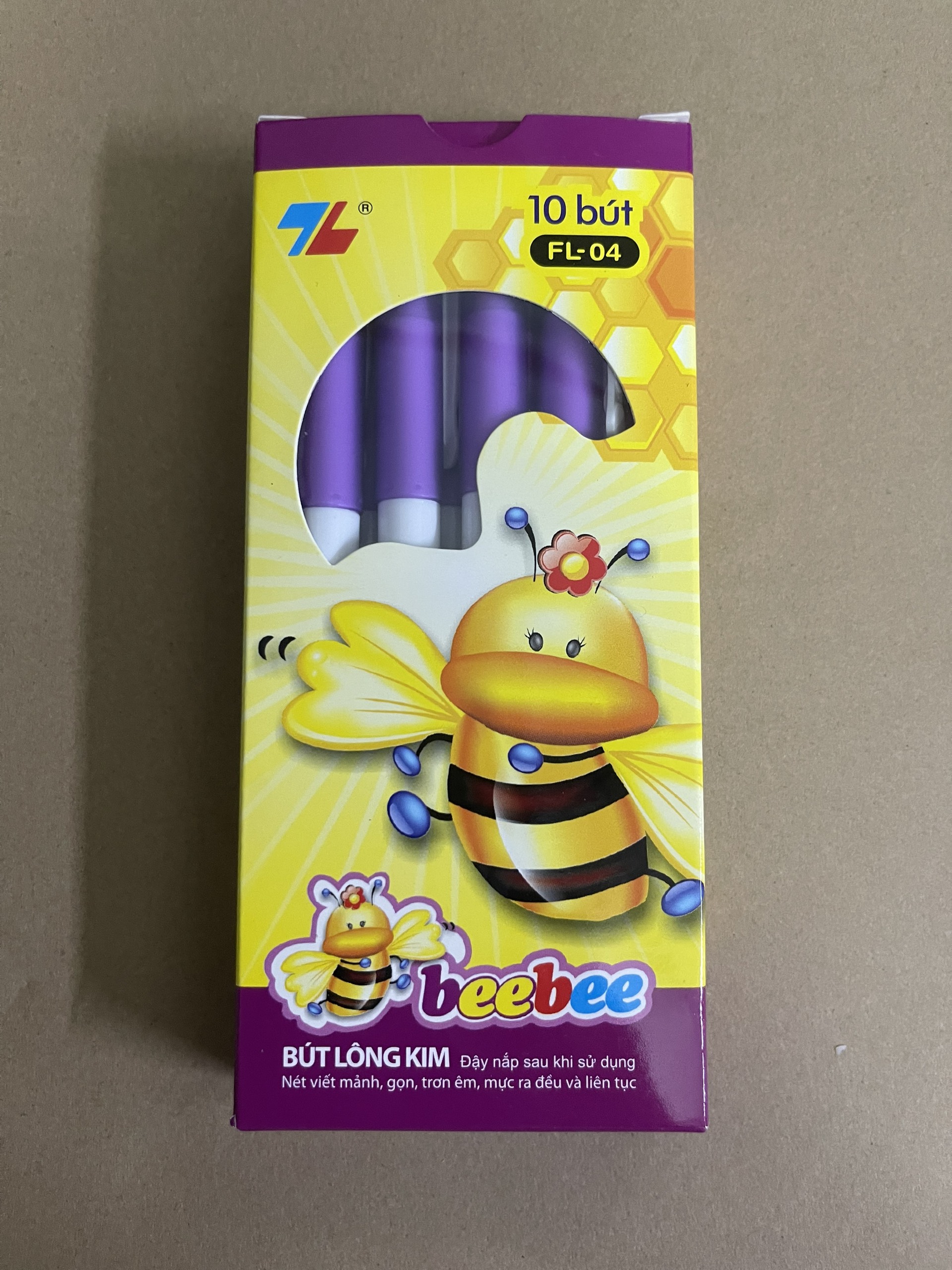 BÚT LÔNG KIM BEEBEE THIÊN LONG (mực xanh/ tím)