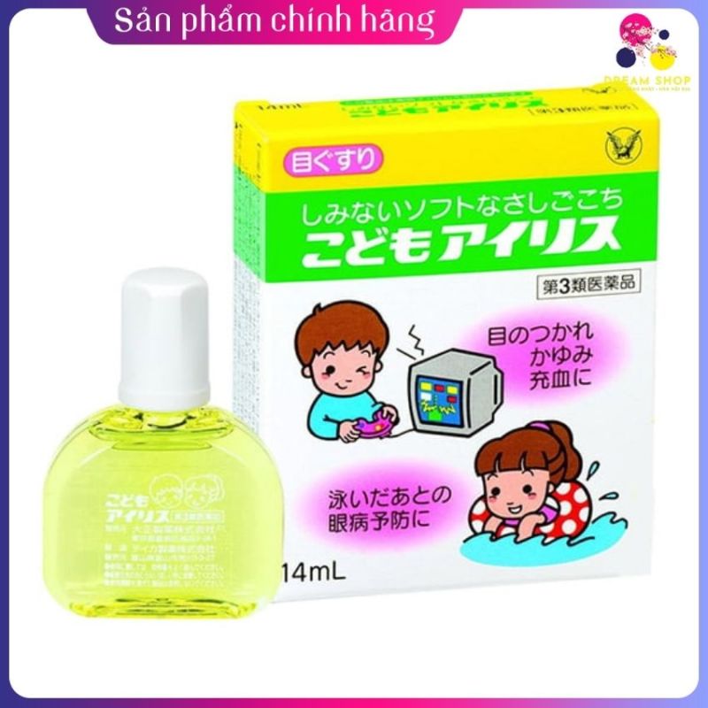 Nước nhỏ mắt trẻ em Iris Taisho Nội địa nhật 14ml, bảo vệ khỏi những bệnh về mắt, làm sạch dịu nhẹ, an toàn cho bé