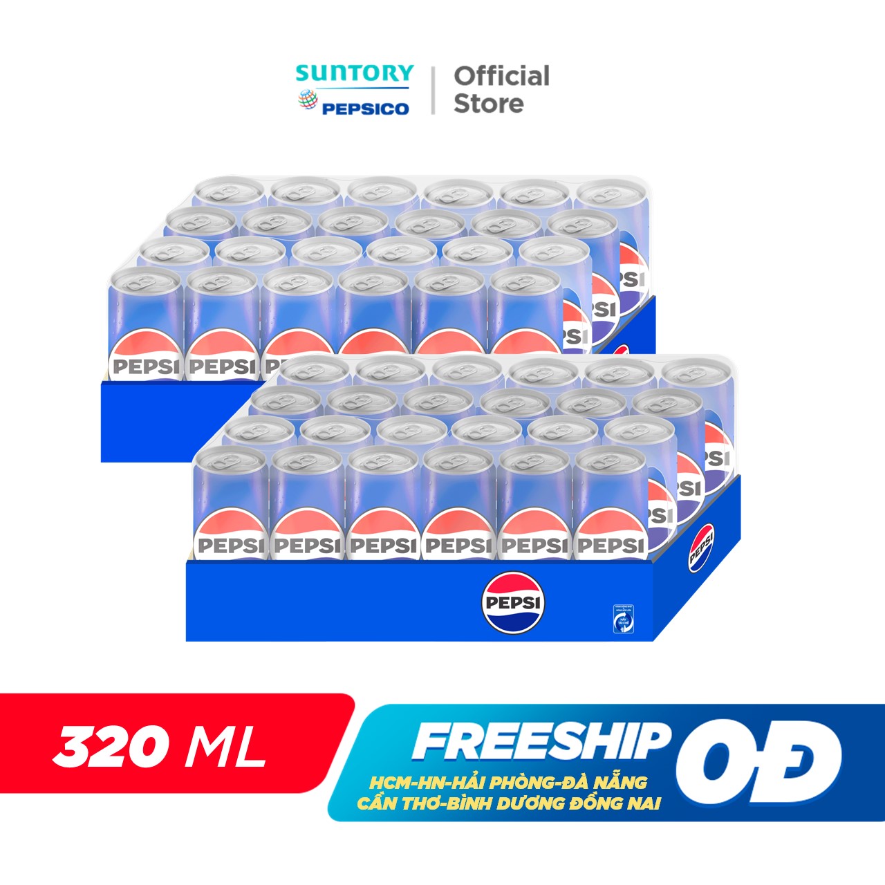Combo 2 Thùng Pepsi lon (320ml/lon hoặc 350ml/lon)