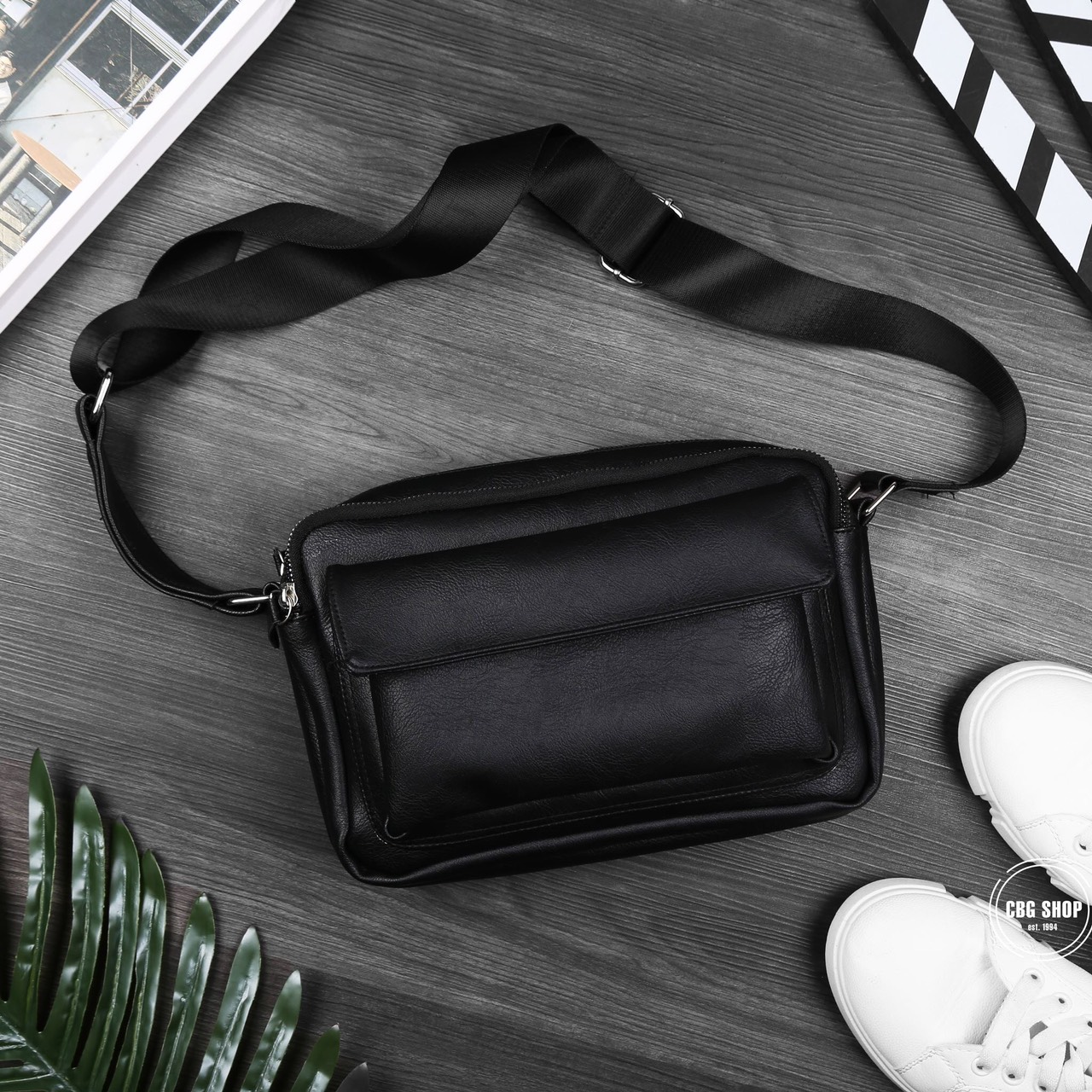 TÚI ĐEO CHÉO UNISEX MESSBAG DA PU (ĐEN) NA12