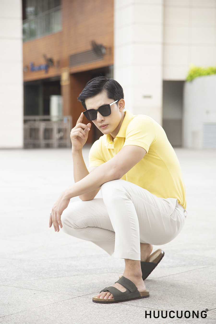 Dép nam dập chỉ da bò đen đế trấu