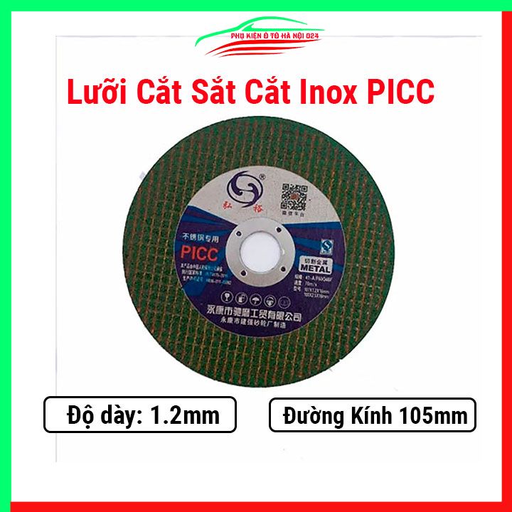 Bộ 5 lưỡi cắt sắt cắt inox PICC 105mm x16mm, đá cắt sắt inox PICC 105mm siêu bền, chịu lực, chịu nhiệt tốt chất lượng cao