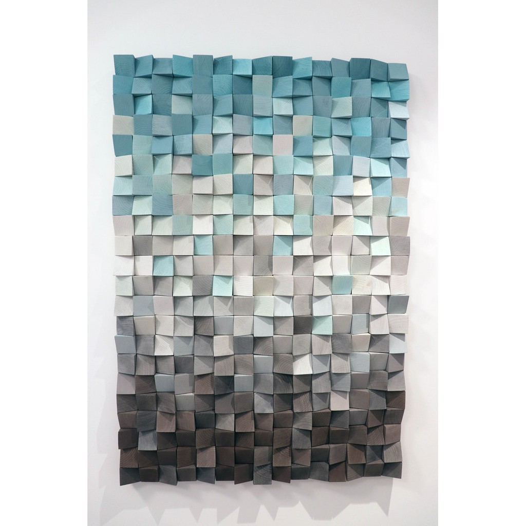 Tranh gỗ trang trí 3d xanh xám - kích thước 50x80cm 80x1m