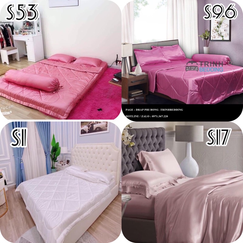[Mã LIFE151030K giảm 10% đơn 99K] SÉT 3 MÓN ( 1 drap + 2 vỏ nằm ) phi lụa Trinhbedding