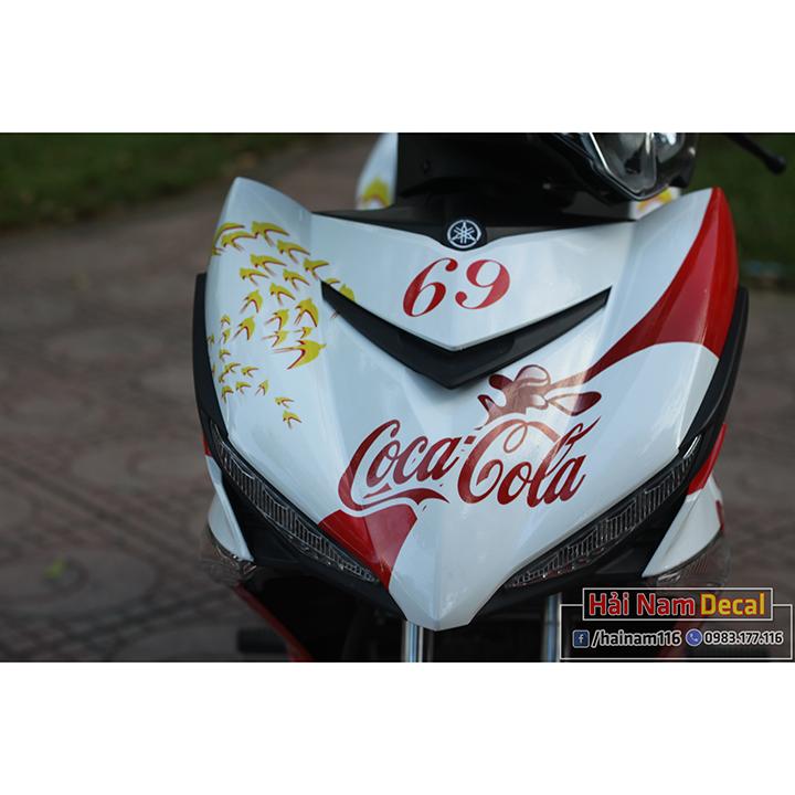Tem Trùm Exciter 150 Trắng Đỏ Coca cola