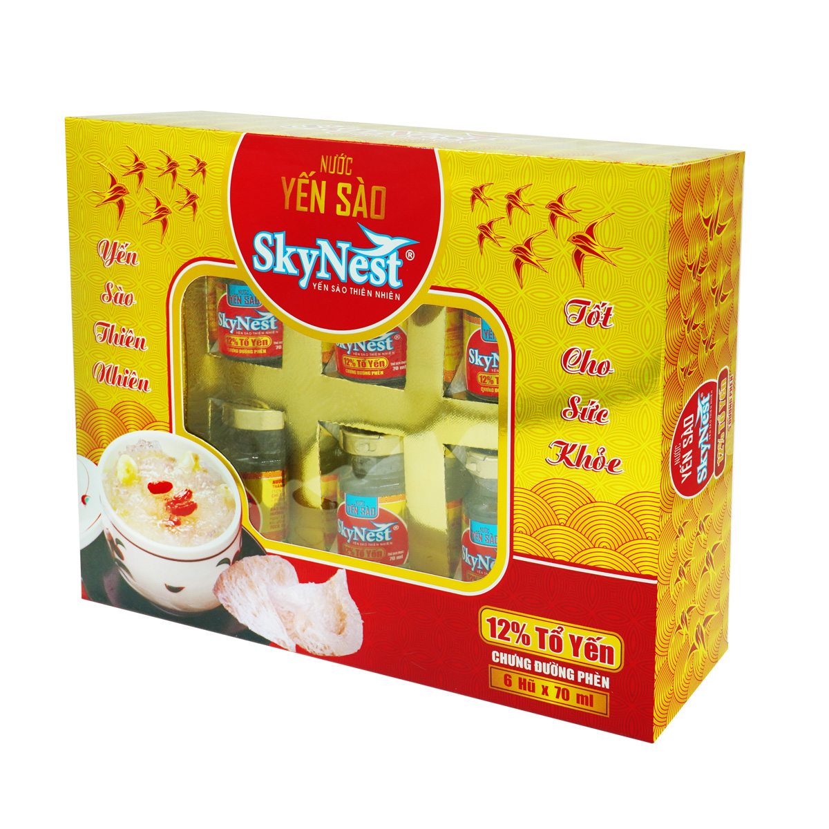 Nước yến sào cao cấp SkyNest ( 6 lọ x70ml / Hộp quà) hiệu quả cho hồi phục và cải thiện sức khỏe