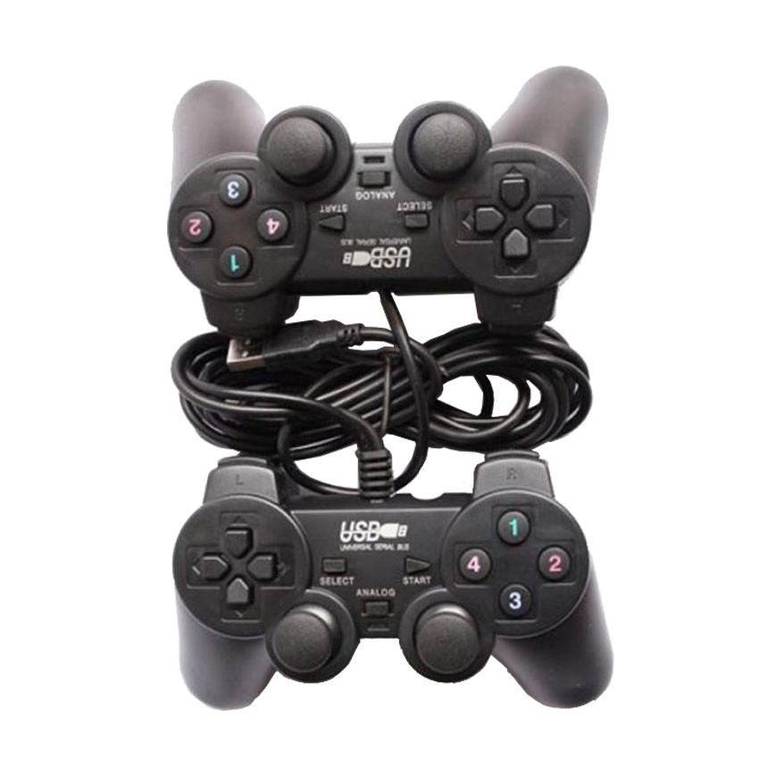 [HCM]Bộ 2 tay cầm chơi game đôi cho PC/Laptop cổng USB China (Đen)