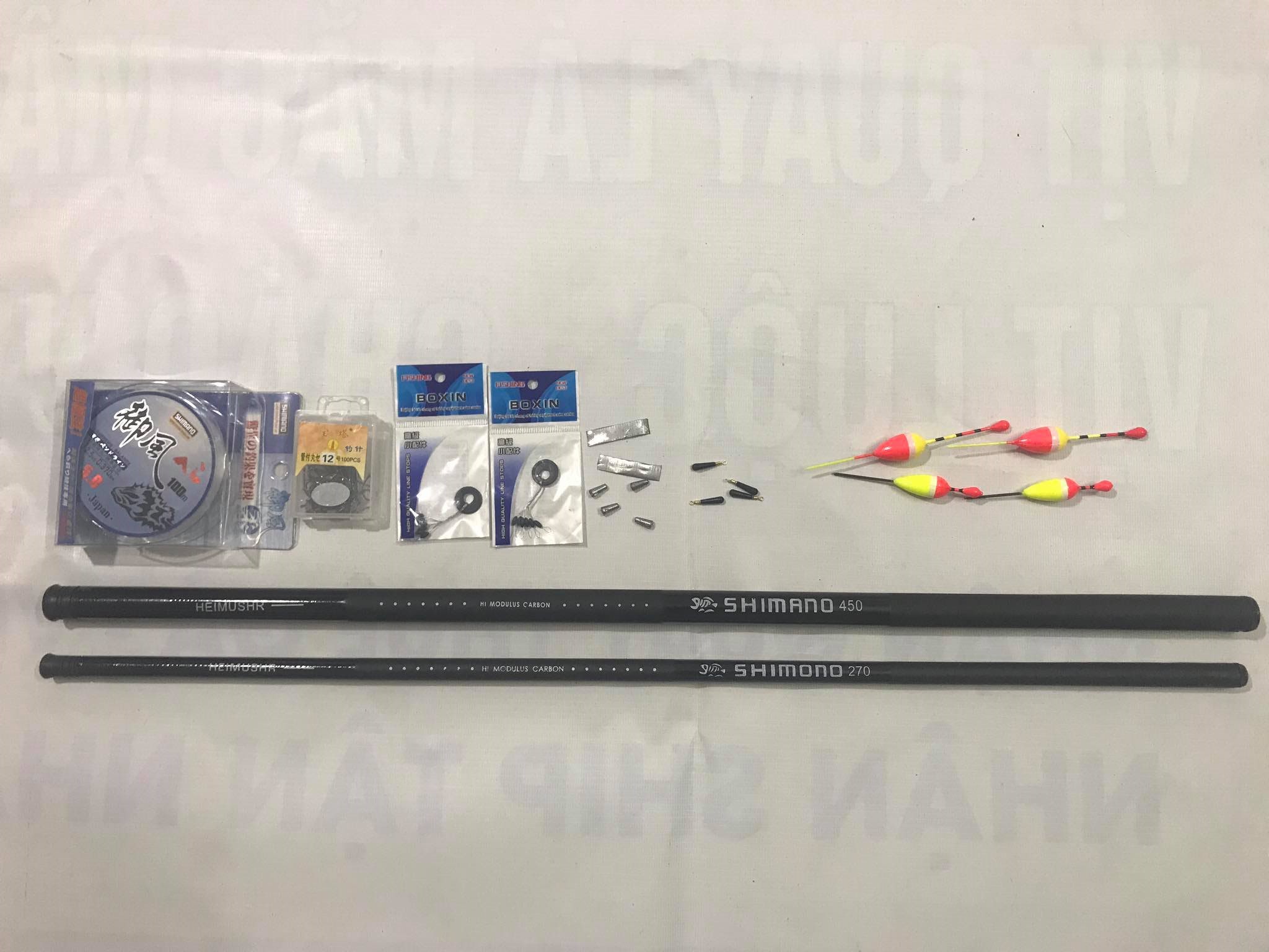 Combo 2 cần câu tay (450 + 270) (~3m9 và 2m4) giá rẻ (tặng đầy đủ phụ kiện) - cần câu tay, cần câu tay shimano, cần câu tay giá rẻ, cần câu đơn TT Mart