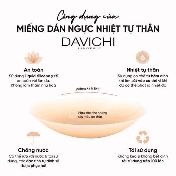 Miếng Dán Ngực Chống Mồ Hôi Davichi Cao Cấp, Siêu Mỏng, Ôm Khít (2 Miếng/Hộp )
