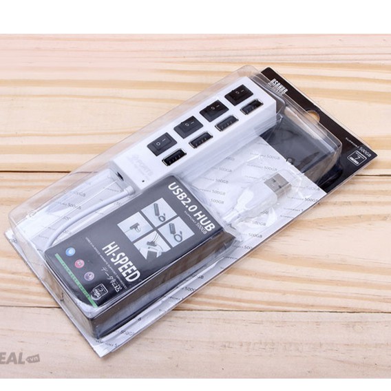 Thiết bị chia cổng USB 4 cổng có công tắc