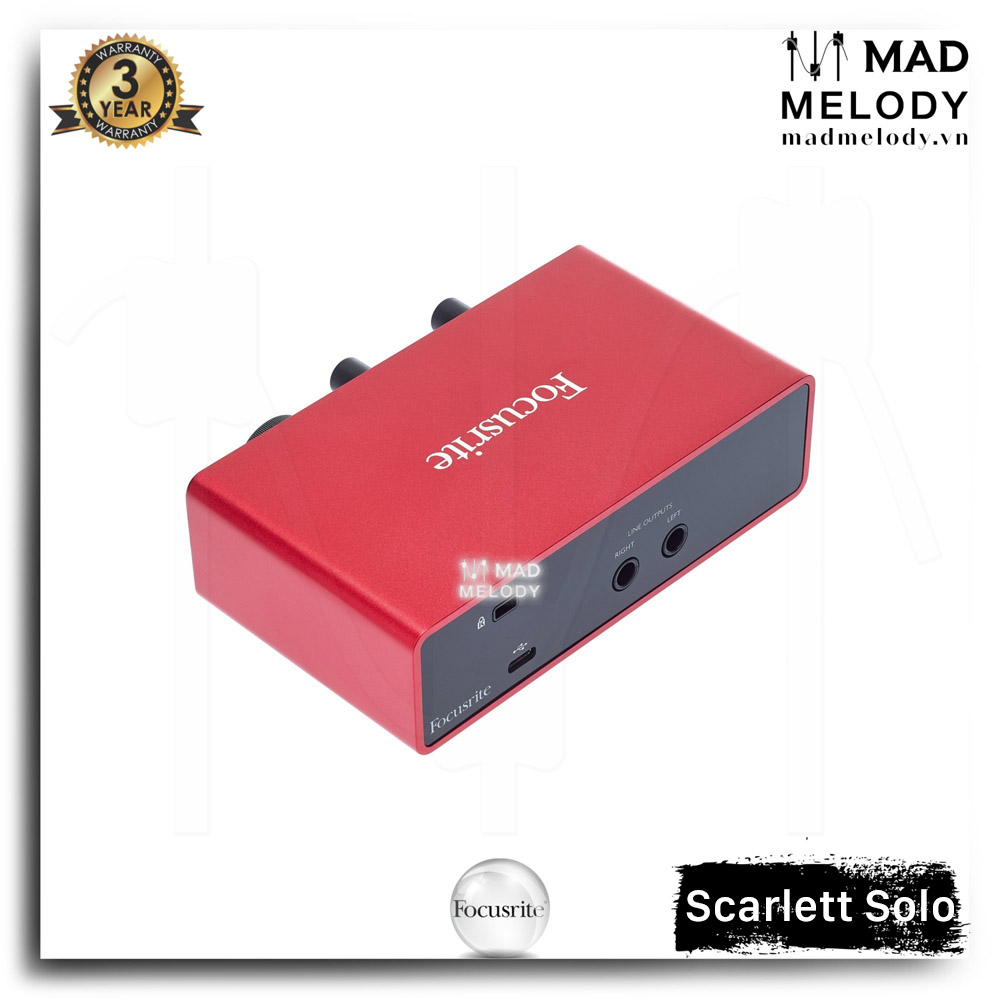 Focusrite Scarlett Solo USB Audio Interface (3rd Gen) [soundcard thu âm/kiểm âm Solo Gen 3, thế hệ 3, NEW]