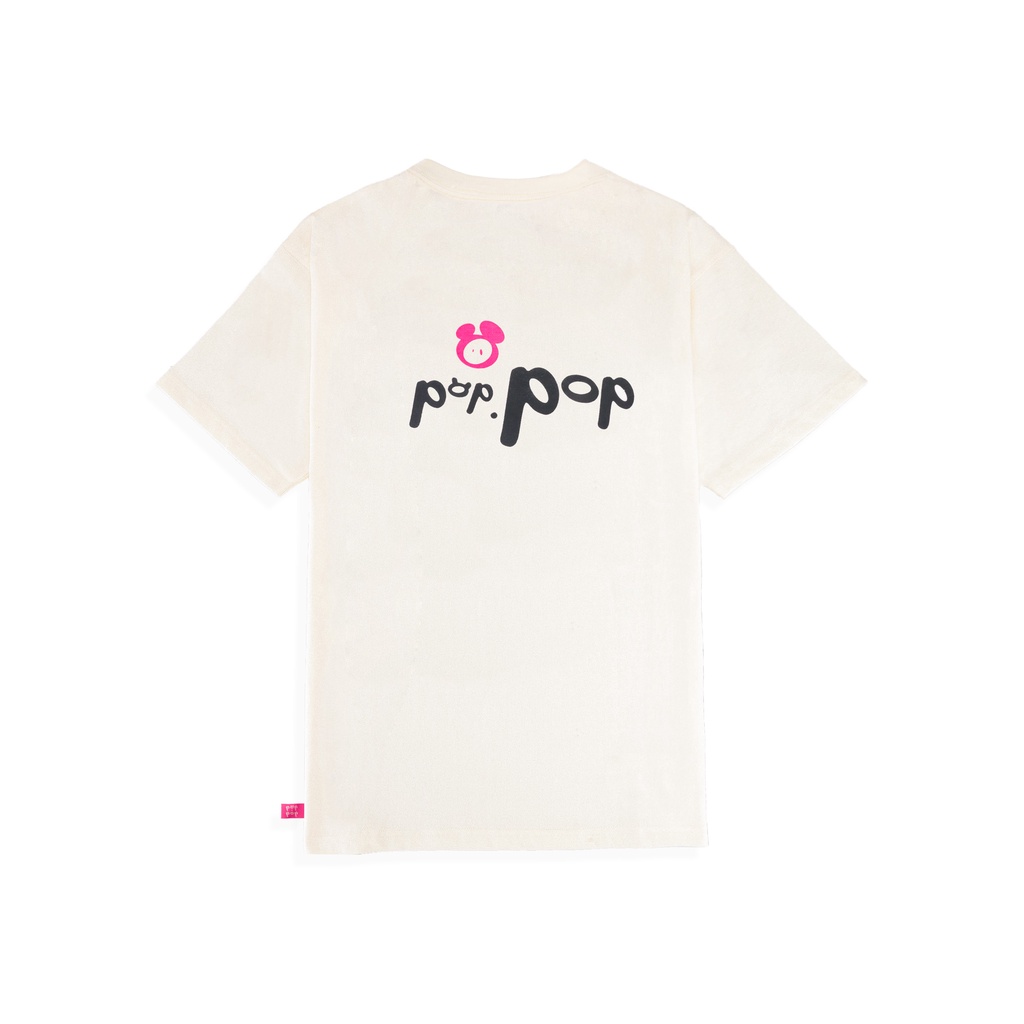 áo Thun POPPOP FACE EMBROIDERY WHITE