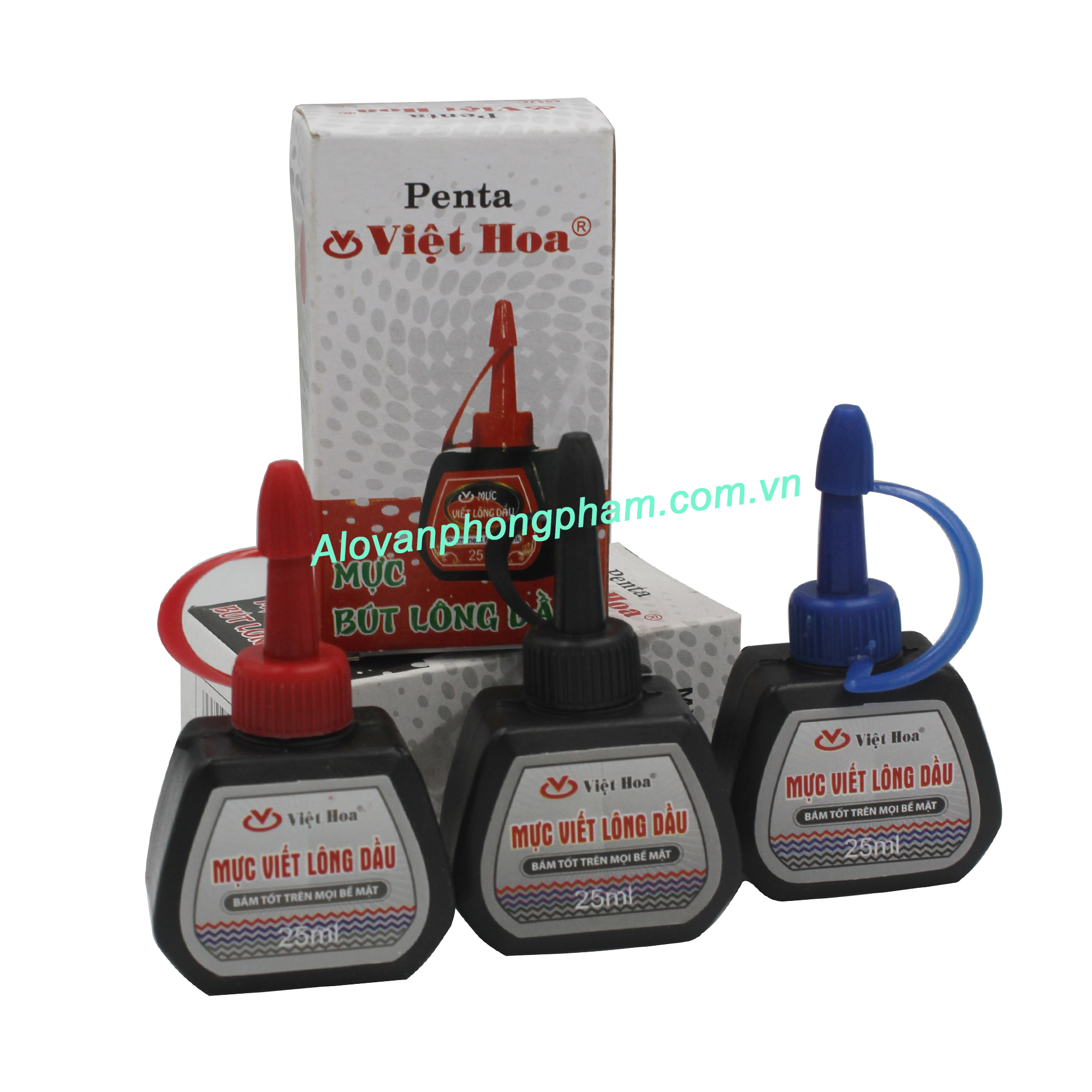 Mực lông dầu Penta 25ml 3 Màu xanh, Đỏ, Đen SUKADO