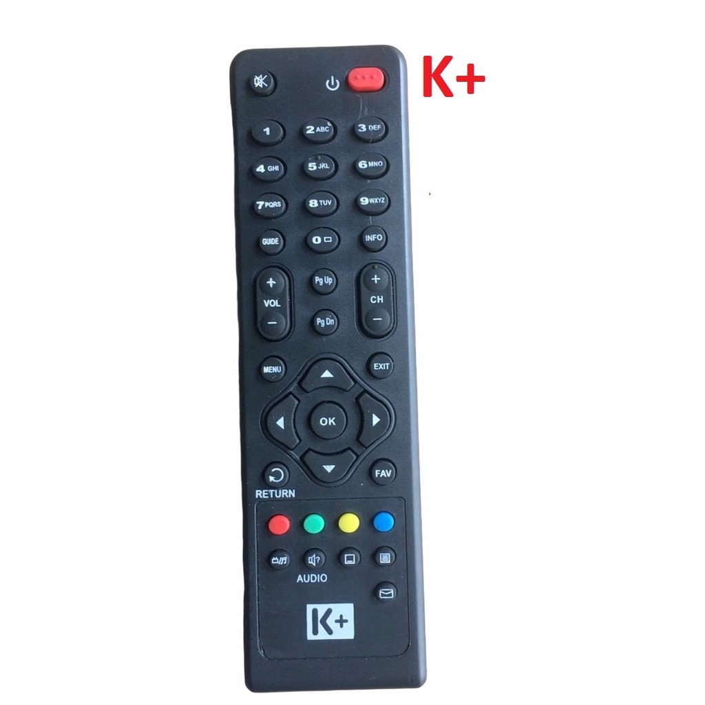 Điều khiển đầu thu K+ vuông-Tặng kèm pin- Remote đầu thu truyền hình đầu K+ loại vuông