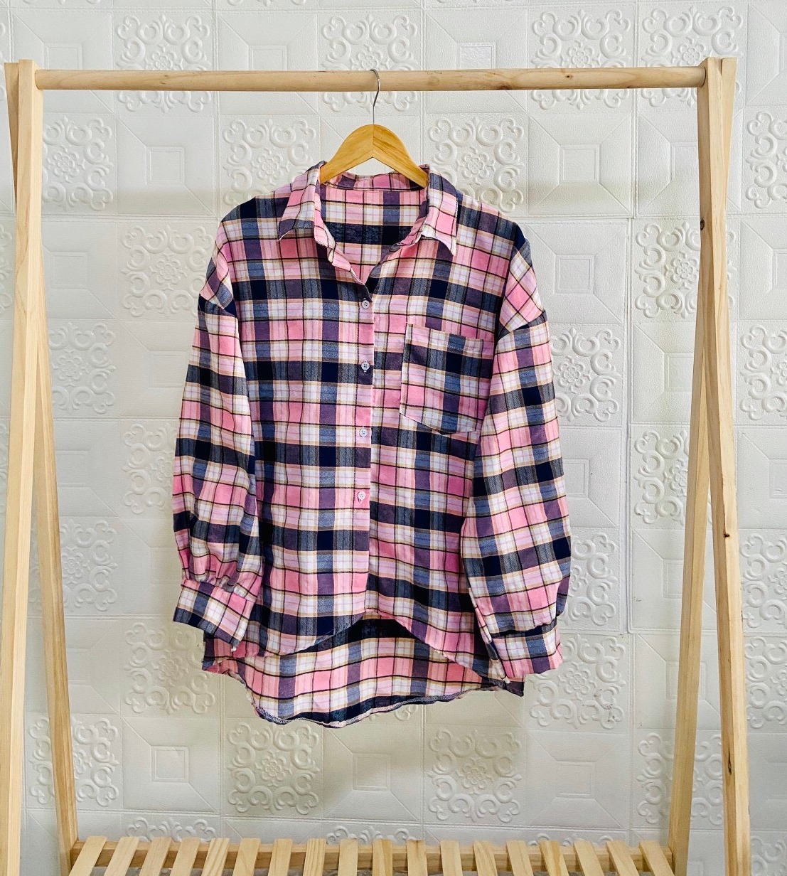 Áo sơ mi caro nữ Hình Thật Shop Tự Chụp