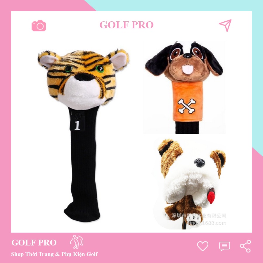 Cover driver gậy golf hình thú bọc đầu gậy bảo vệ shop golf pro cd001
