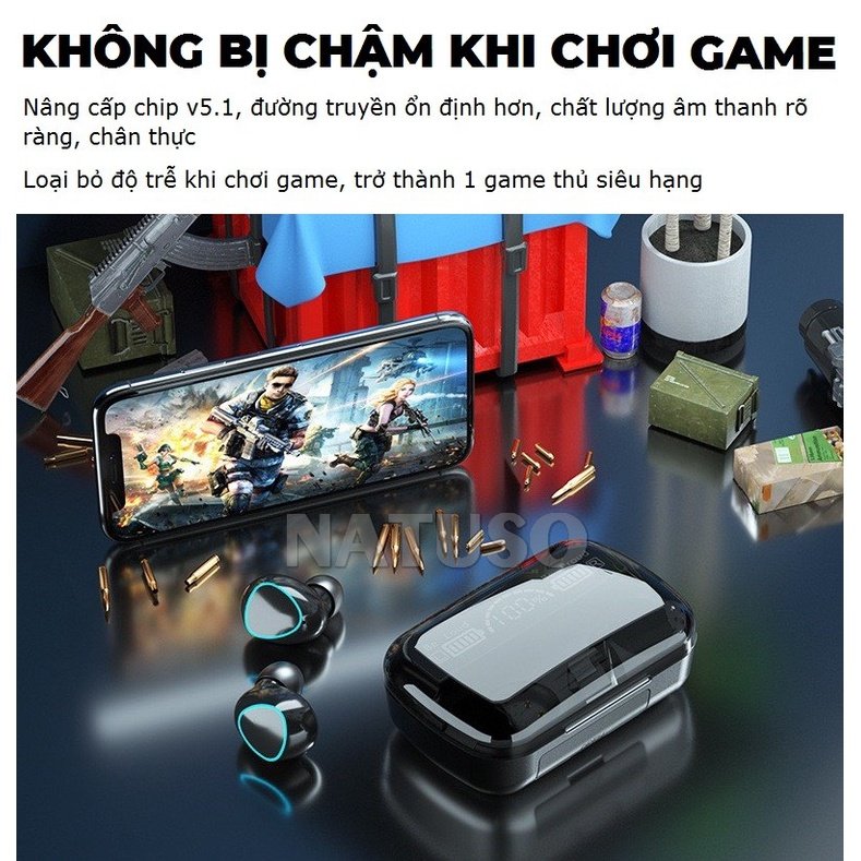 Tai Nghe Bluetooth Không Dây M10 Pro Phiên Bản Nâng Cấp Pin Trâu , Nút Cảm Ứng Tự Động Kết Nối - GIá Siêu Ưu Đãi