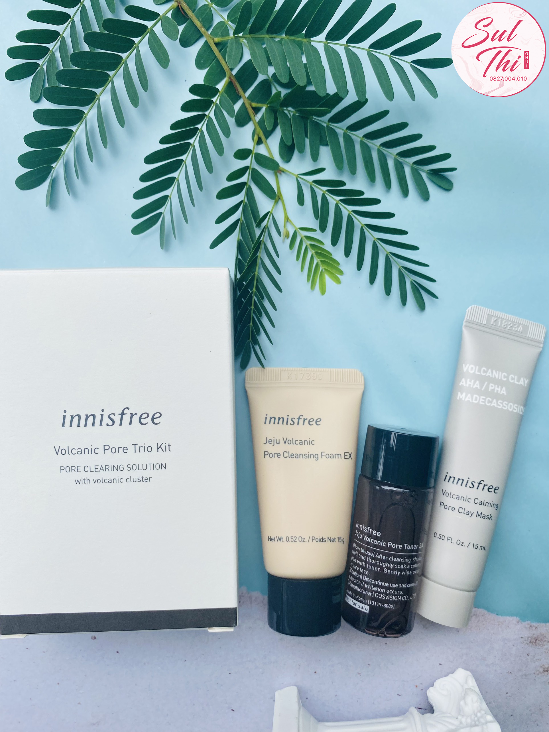 SET Mặt Nạ Đất Sét Innisfree Volcanic Calming Pore Clay Mask 100ml (Bộ 3 sản phẩm)