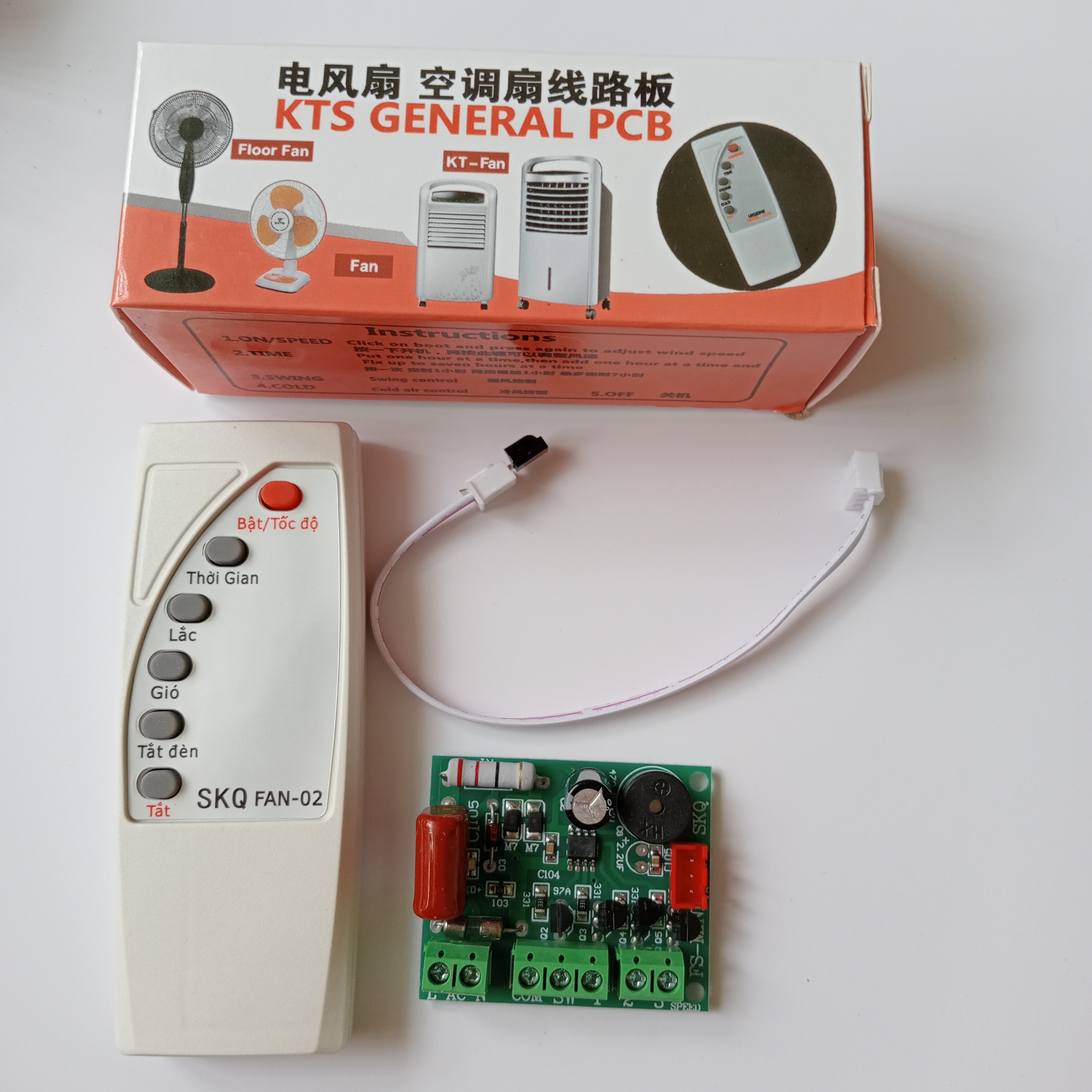 Bộ Mạch SKQ và Điều Khiển Từ Xa ứng dụng lắp cho các loại quạt thường thành quạt điều khiển