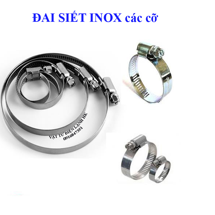 (COMBO 5 cái cùng cỡ) Đai xiết ống các cỡ inox từ 12mm - 311mm - siết quai nhê cổ dê (chọn đúng cỡ khi đặt hàng)