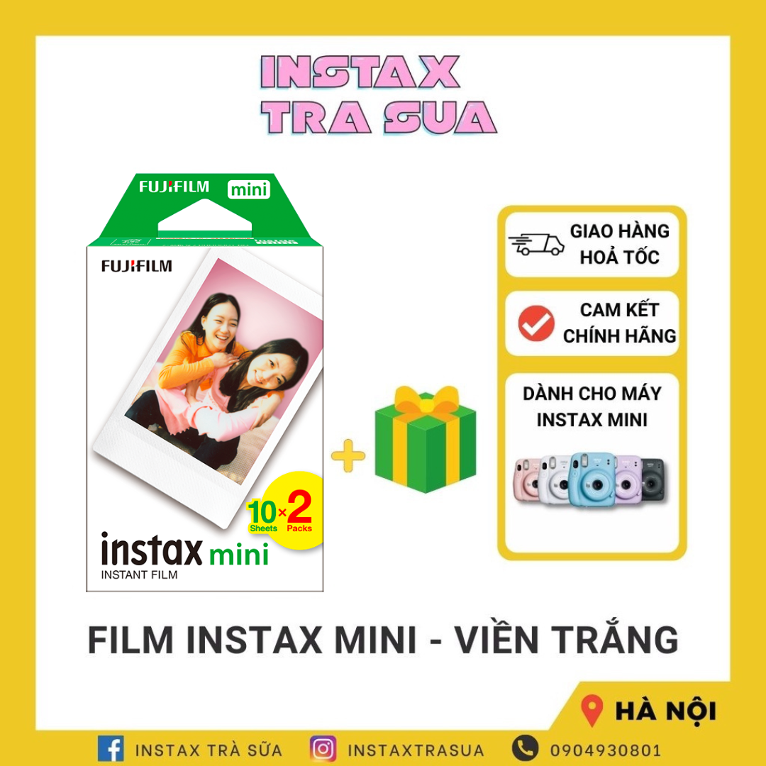 [HN] FILM INSTAX MINI - Viền Trắng - Giấy in cho máy ảnh lấy liền Fujifilm Instax Mini - Chính hãng Nhật DATE CAO - Instax Trà Sữa