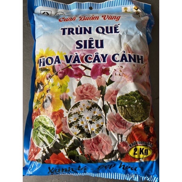 Phân trùn Quế chuyên dùng cho hoa & cây kiểng (túi 2kg)