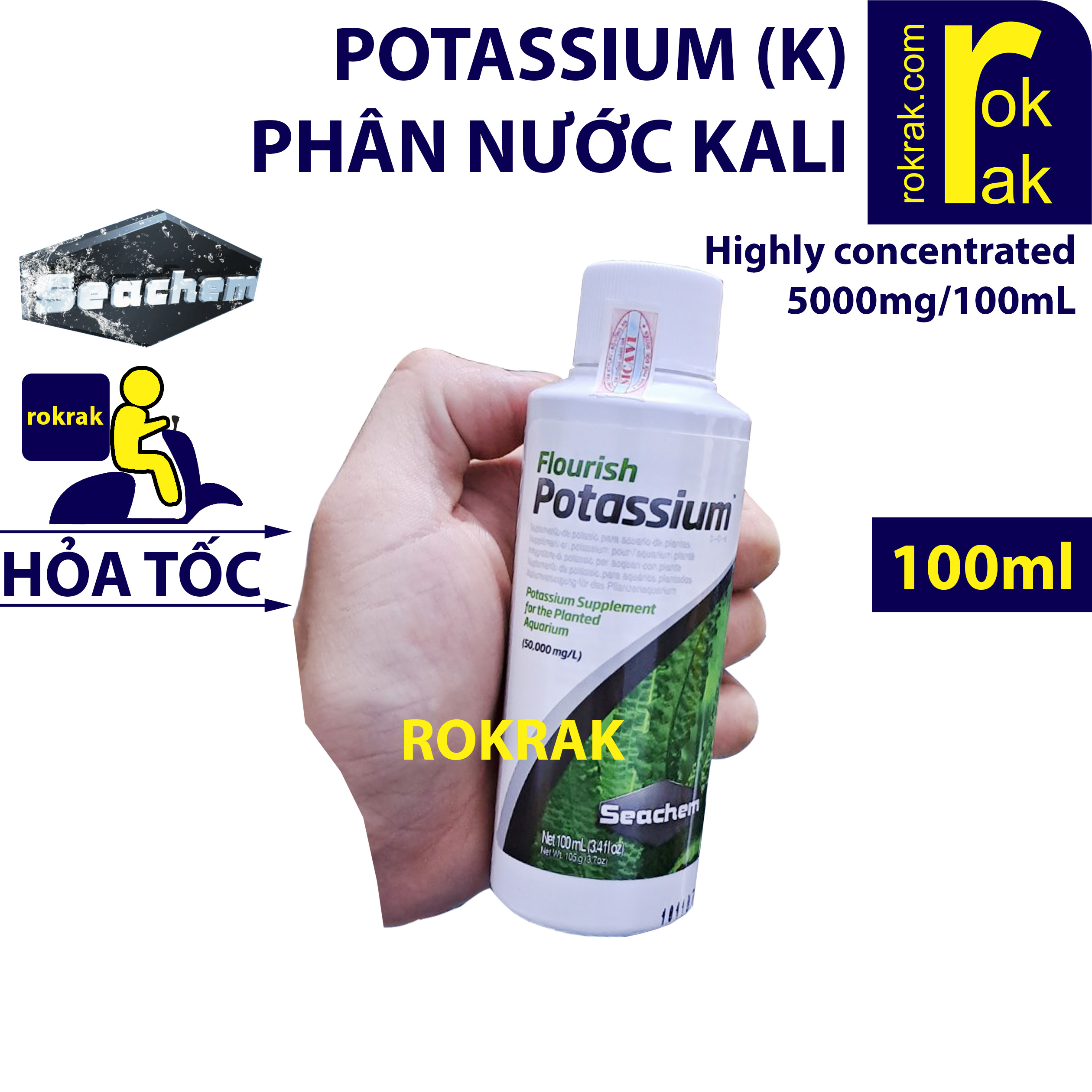 Flourish Potassium Seachem 100ml Phân Nước Kali mật độ cao Cho Cây Thuỷ Sinh