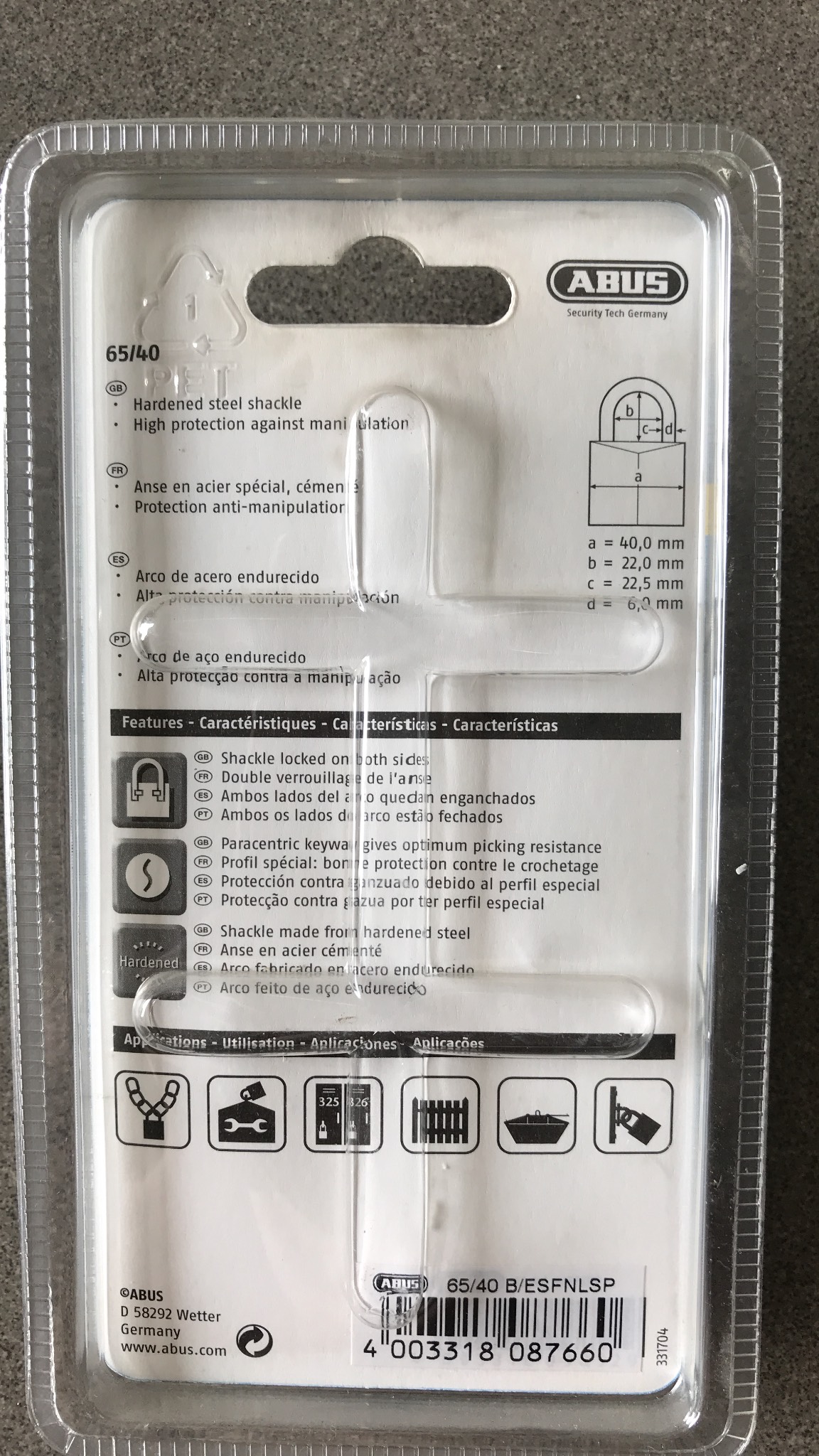 khoá treo Abus (65/40)