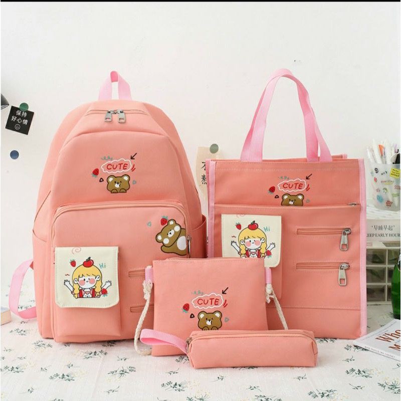 SET BALO NỮ 4 gấu cute cô bé táo cb84