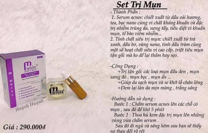 Kem trị mụn Mwhite tặng quà