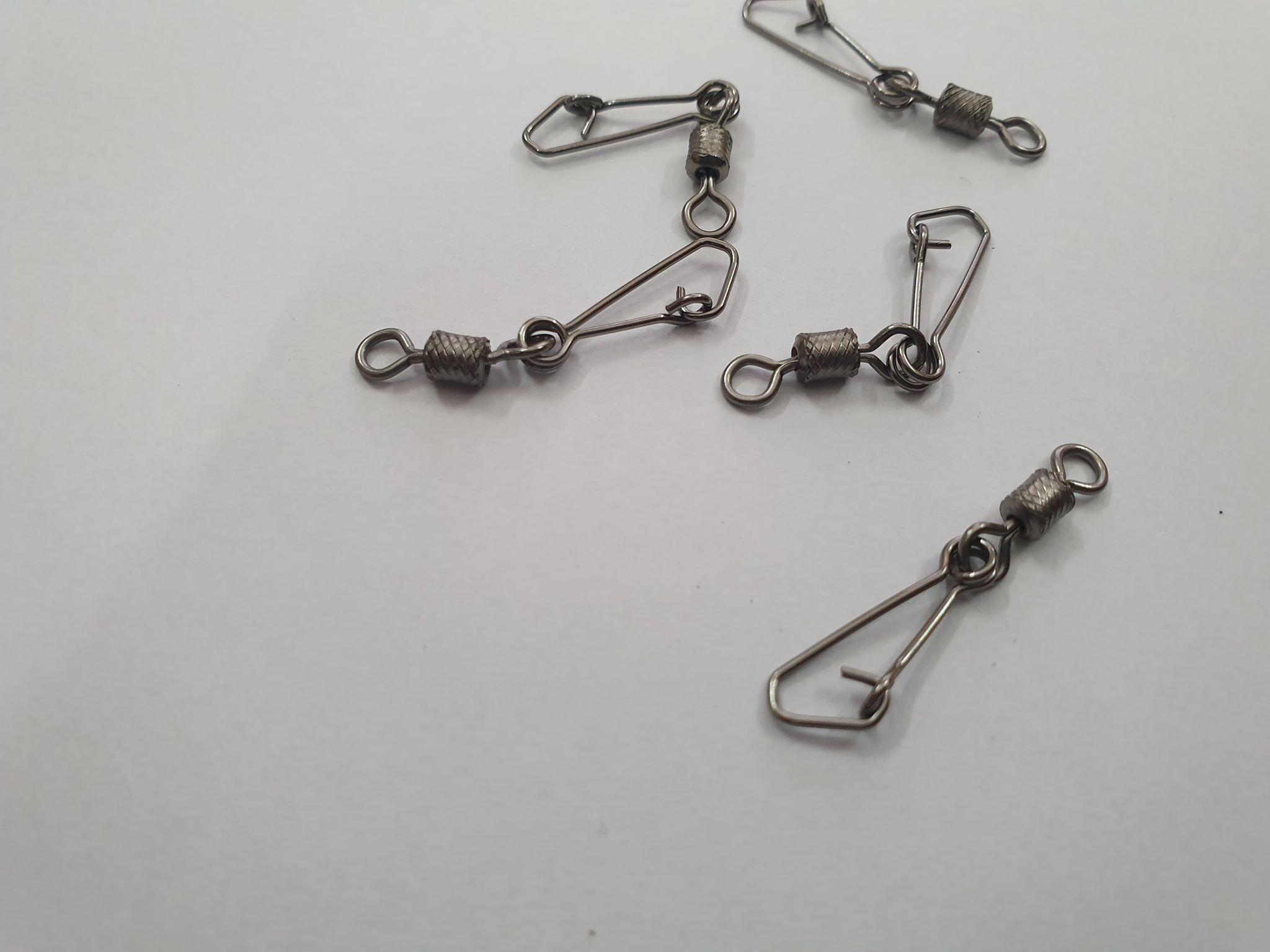 Bộ 100 khóa ma ní thép chéo câu cá size số 3 tải cá 35kg