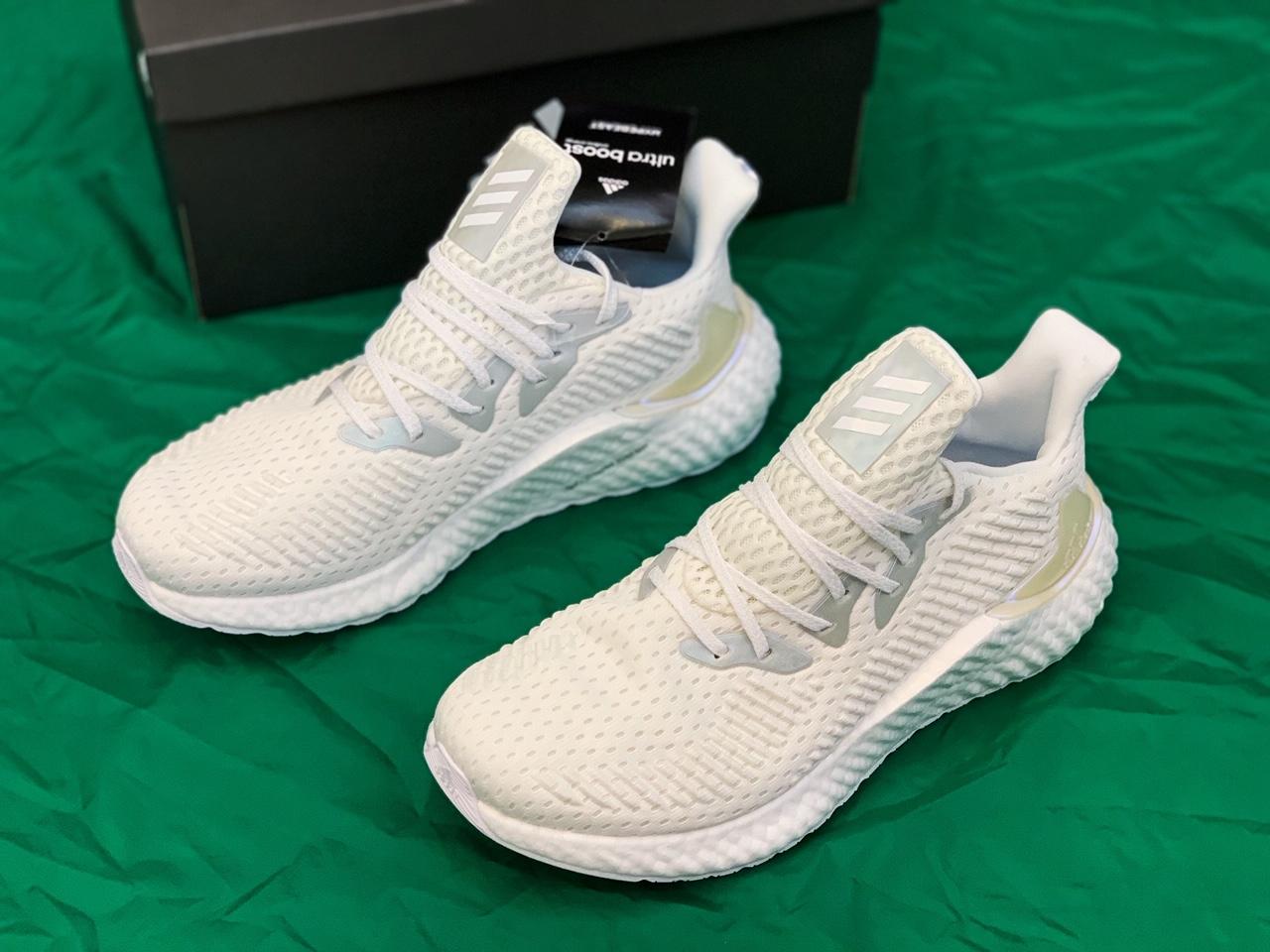 [HCM]Giày nam Alpha Boost mới nhẹ bền êm thời trang thể thao (trắng xám)