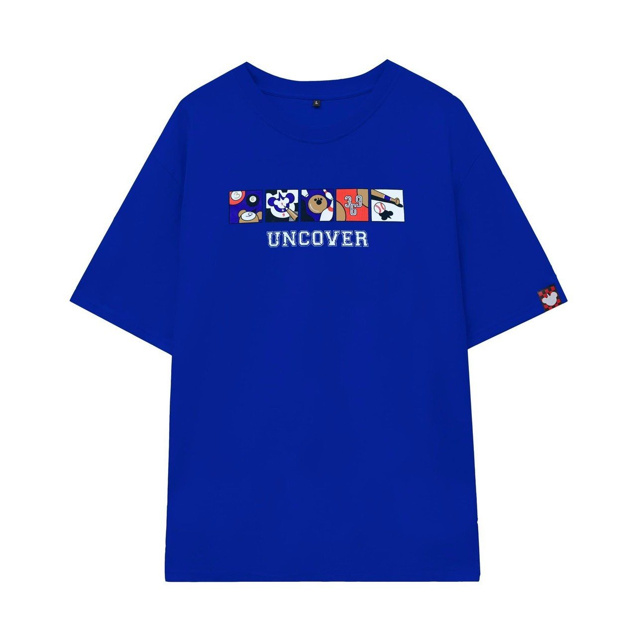 Áo thun Uncover Sici Sporty màu xanh đậm unisex nam nữ form rộng tay lỡ full tag Thời trang Unisex HCM AL205