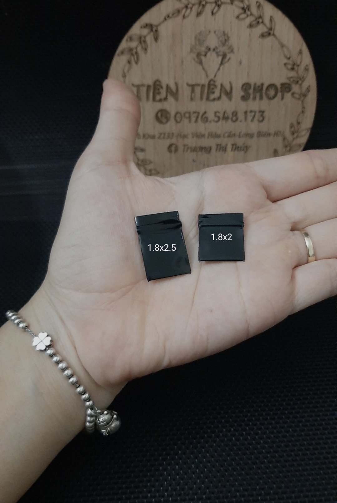 Gói 100c túi zip đen mini chọn size
