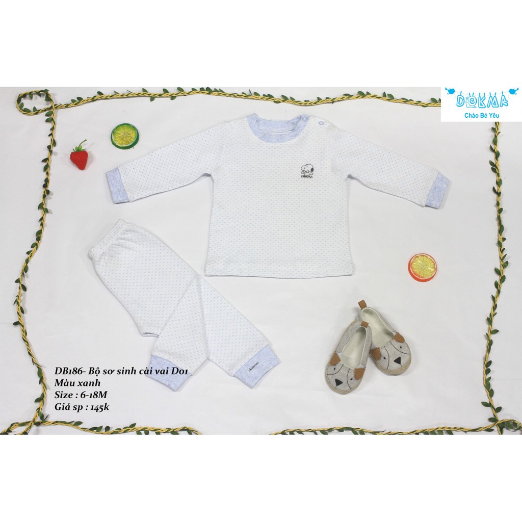 Bộ chấm bi dài tay nỉ Dokma (sz 6-18m) DB186