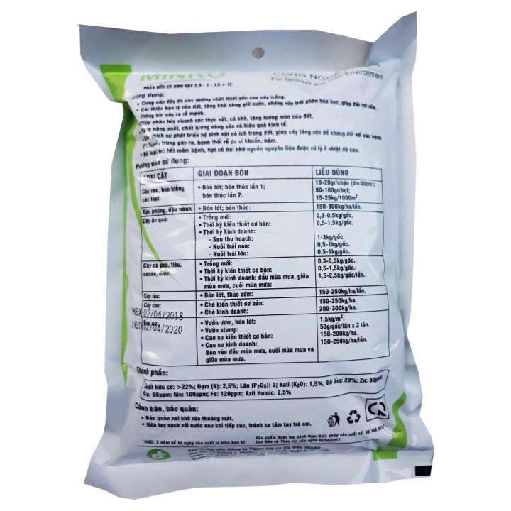 Phân Bón Hữu Cơ Sinh Học Minro Gói 700g Cung Cấp Dưỡng Chất, Tăng Năng Suất, Chất Lượng Cây Trồng