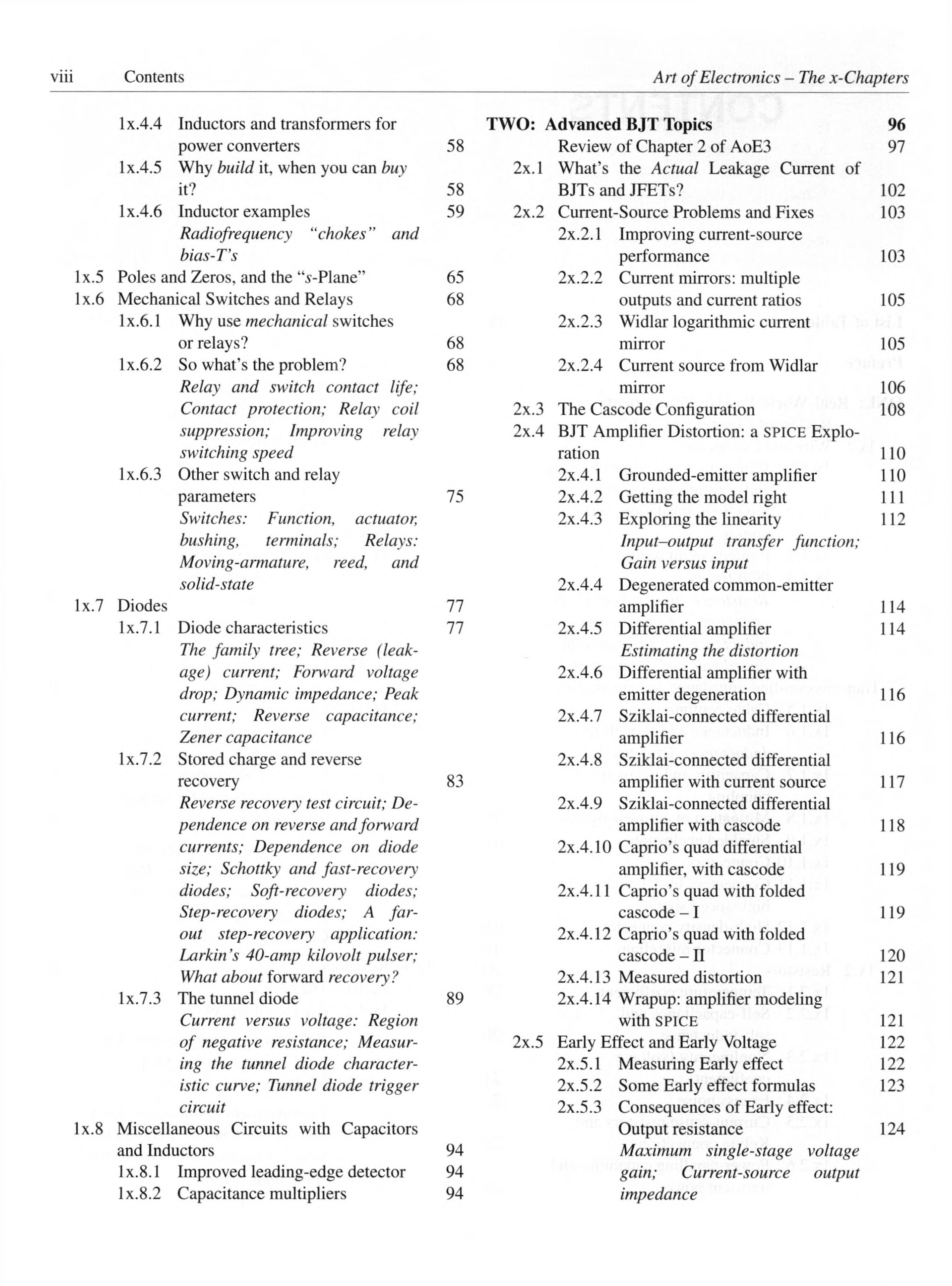 The Art of Electronics The x Chapters