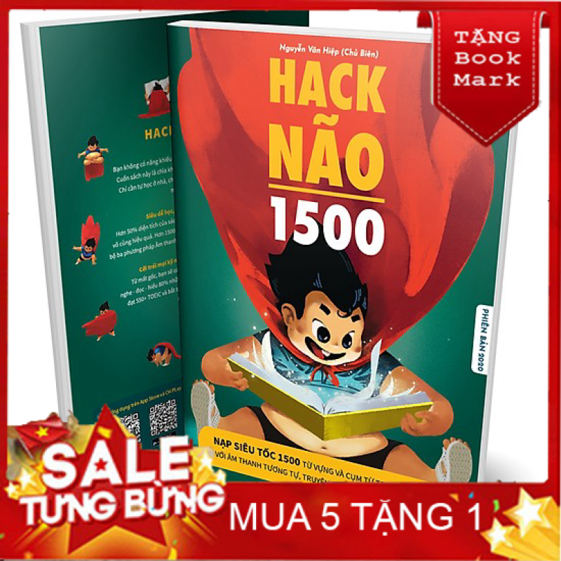 SÁCH HAY - ( BÊN TRONG SÁCH CÓ MÀU ) Hack Não 1500 Từ Tiếng Anh 2019