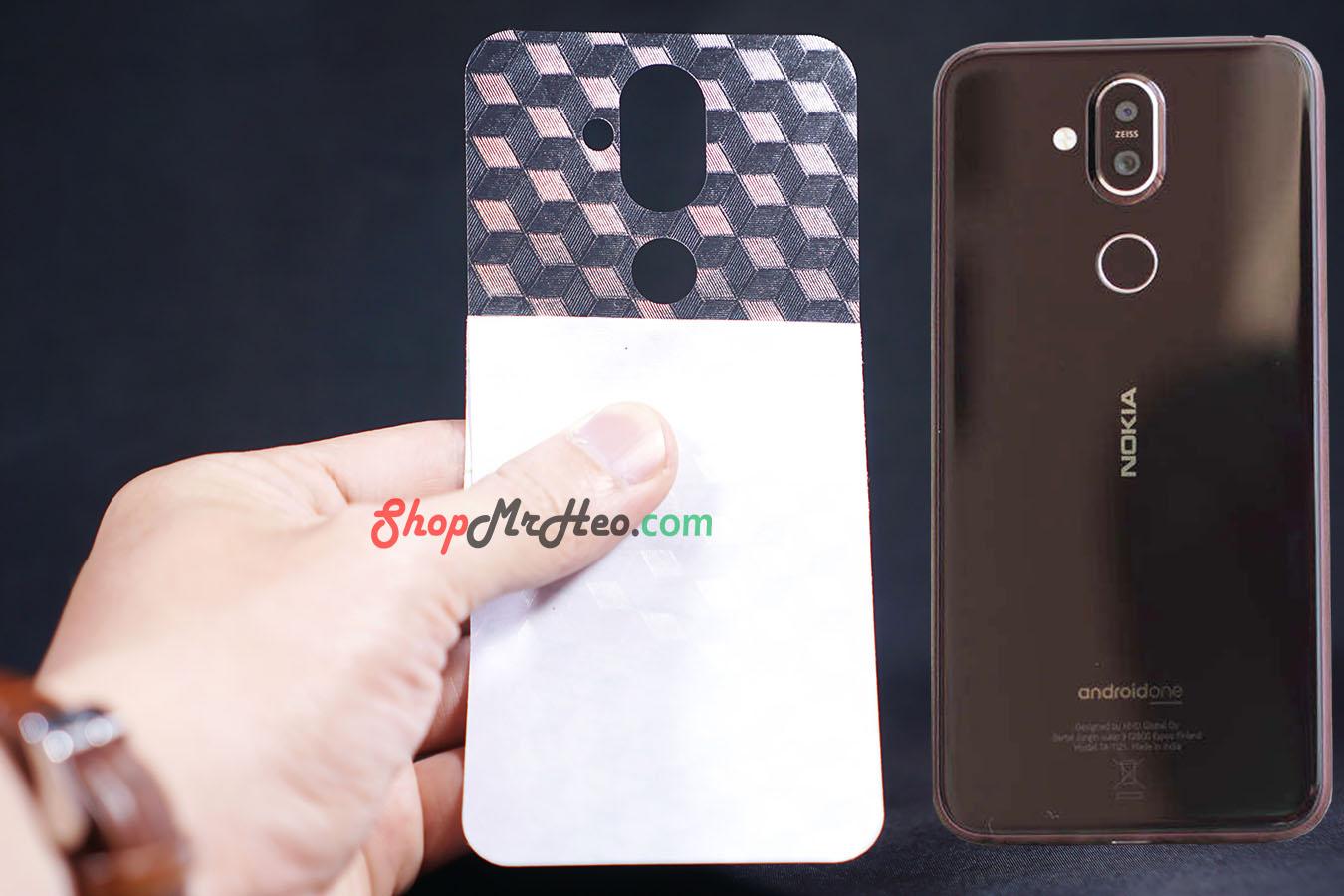 Bộ 3 Skin Dán Mặt Lưng Vân 3D Nokia 8.1 - Nokia X7
