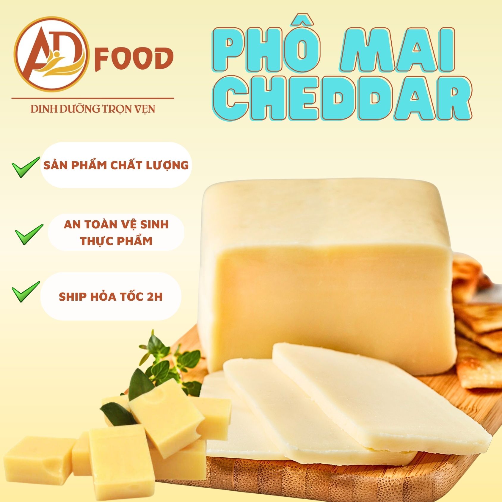 100gr phô mai cheddar thơm ngon