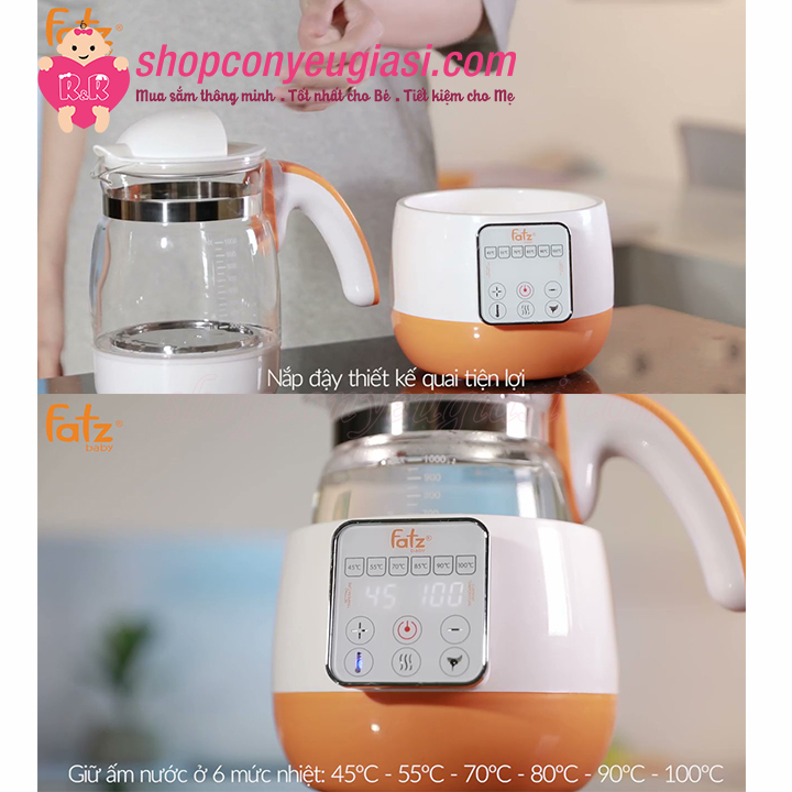 [HCM]Máy Đun Và Hâm Nước Điện Tử Fatzbaby FB3502SL 1000ml