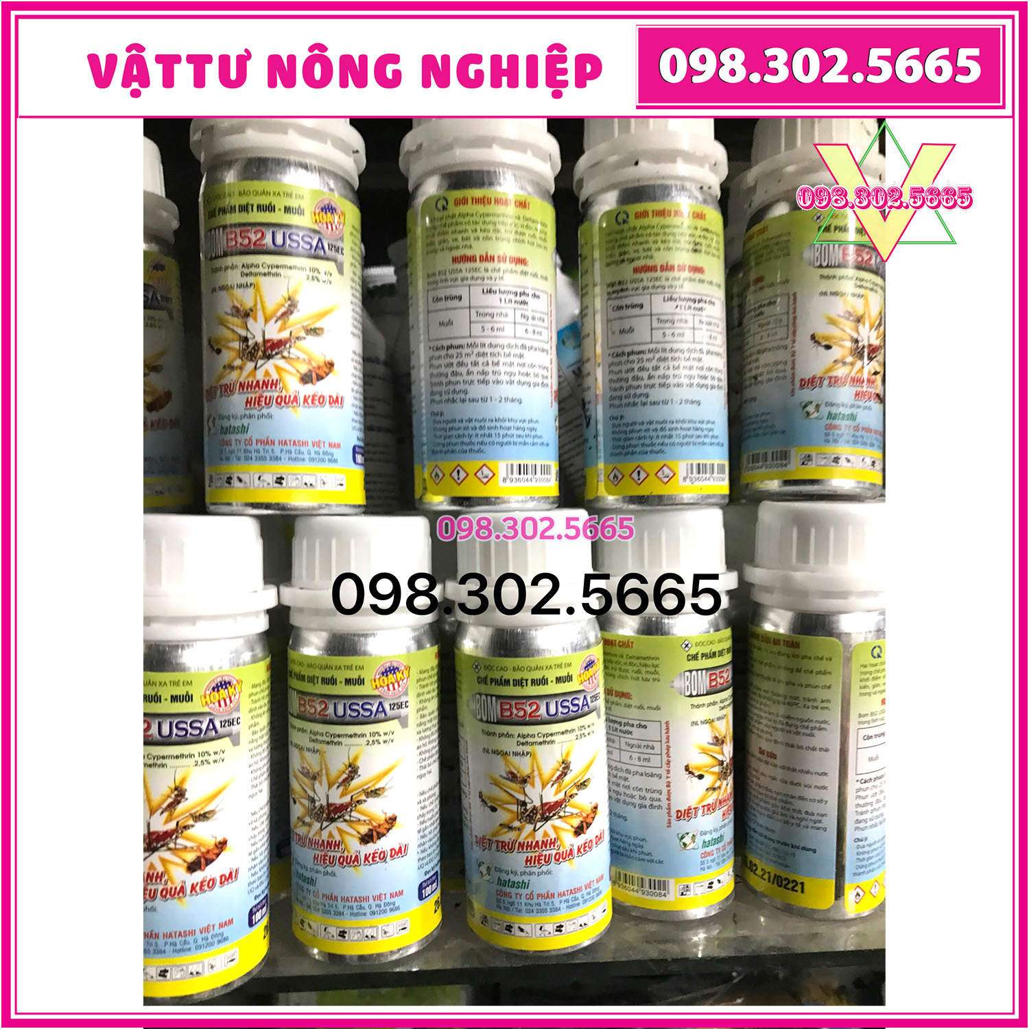 2 Chai Diệt ruồi Muỗi lọ nhôm BOM B52 USA diệt muỗi tận gốc an toàn hiệu quả thuốc diệt muỗi nhập