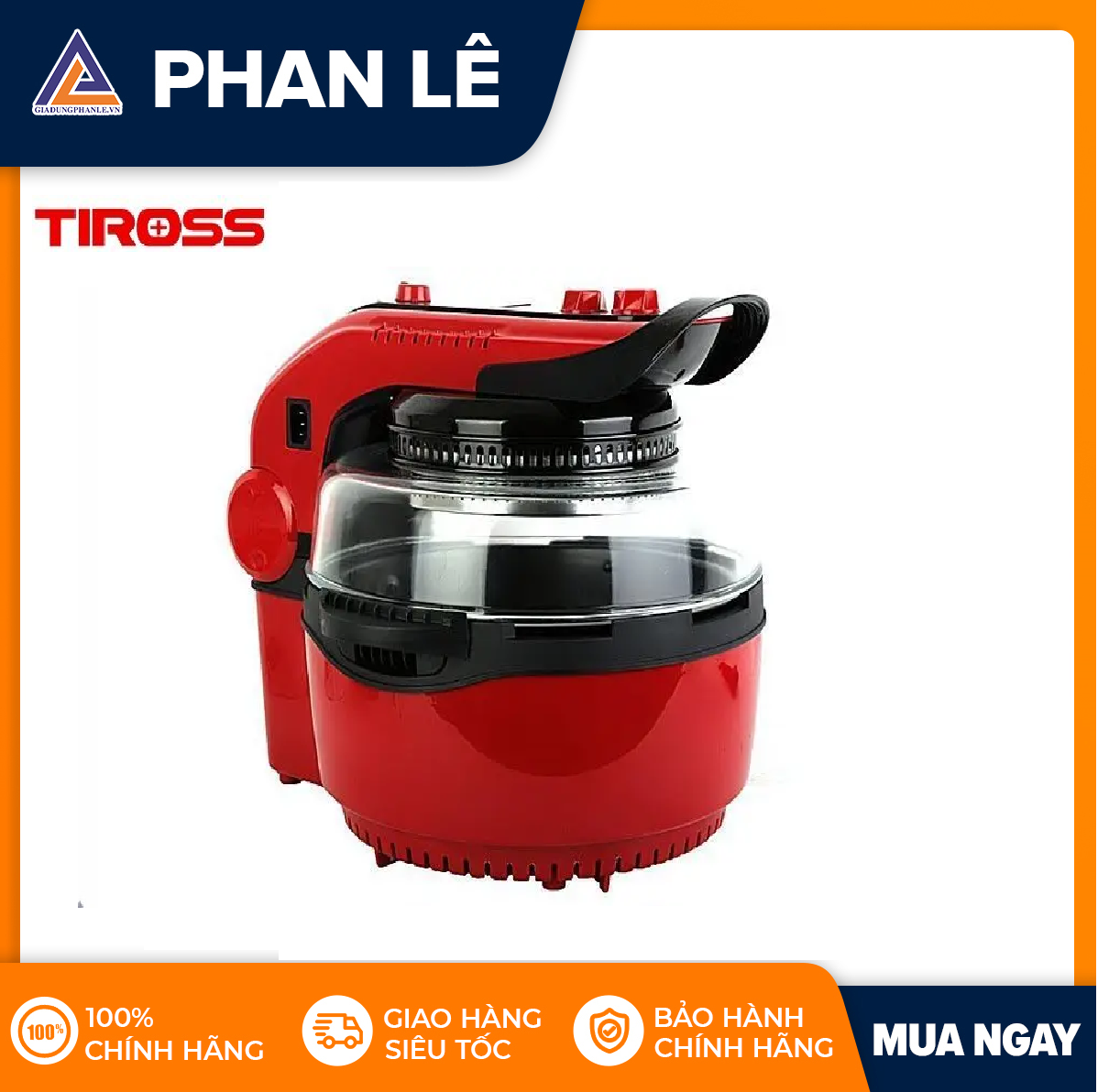 Nồi nướng chân không đa năng Tiross TS903 (Đỏ phối đen)