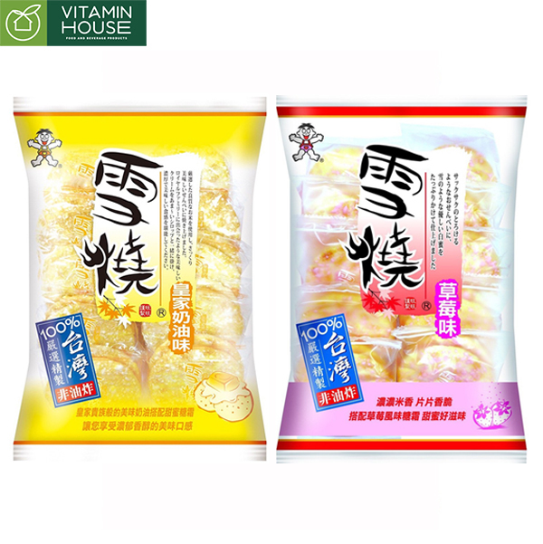 [HCM]Bánh Gạo Đài Loan Shelly Senbei Vị Kem Dâu 175g