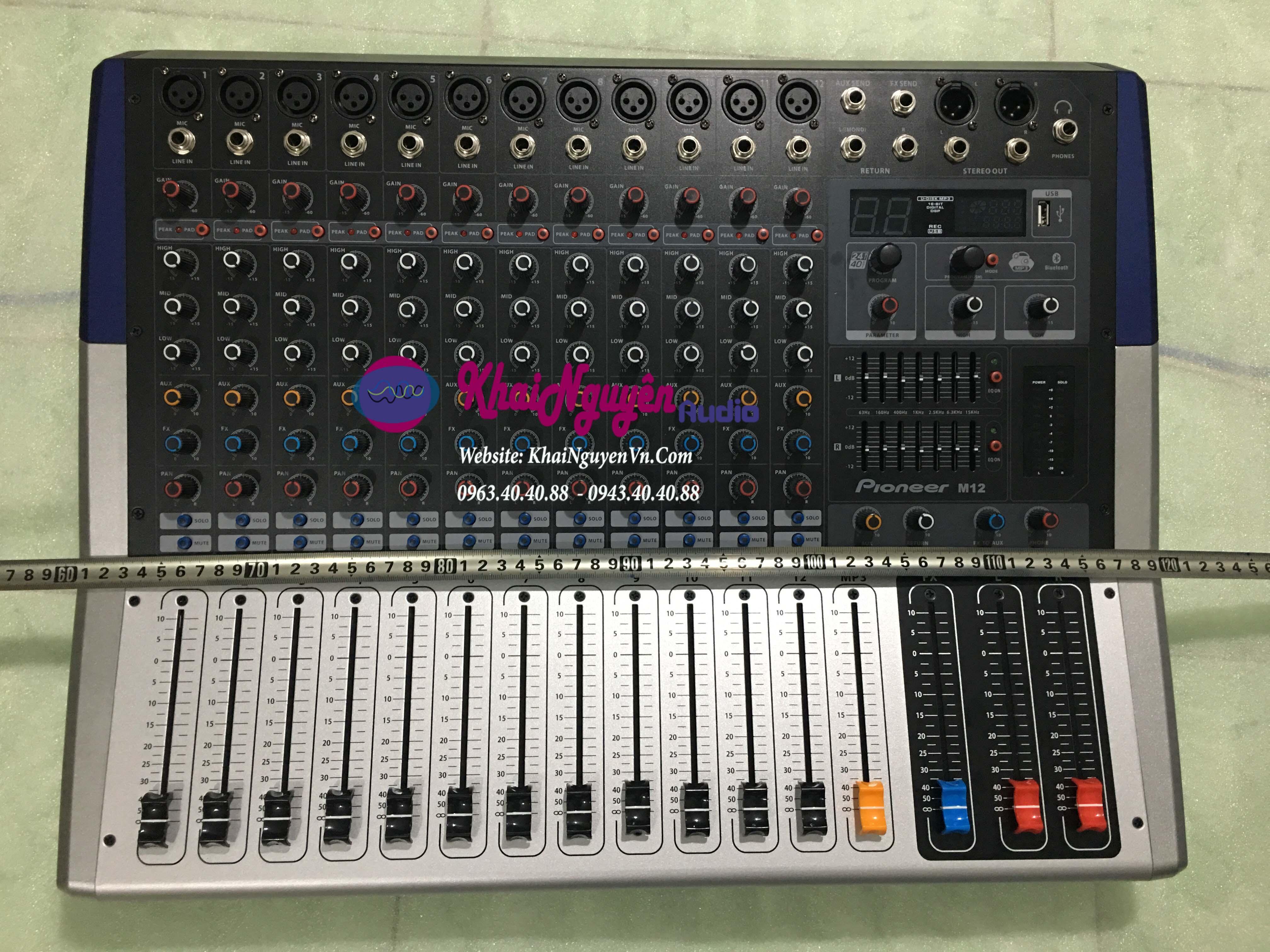 Bàn mixer 12 line Pioneer M12 có bluetooth, usb chíp dsp 16bit